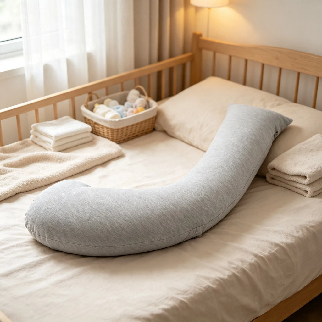 L-Shaped Pregnancy Body Pillow for Side Sleeping, Soft Maternity Pillow with Was